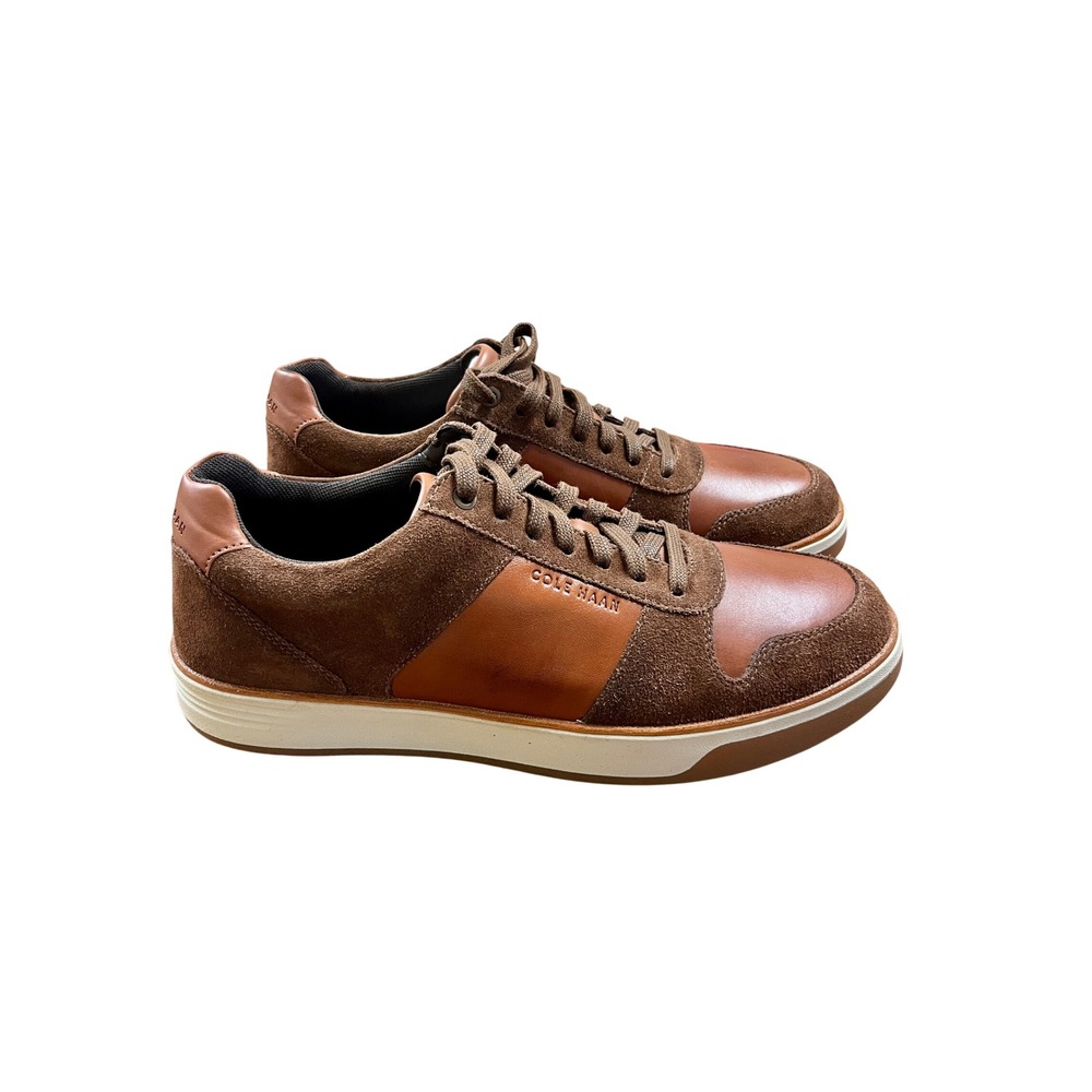 COLE HAAN Grand Crosscourt Sneakers 11 Brown Leather Suede Low Top Casual Preppy - Picture 3 of 10